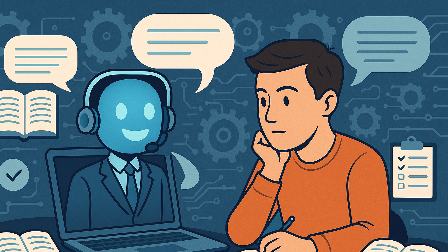Large language models (LLMs) act as scalable tutors and assistants that answer questions, summarize procedures, generate practice scenarios, and even coach learners through simulations