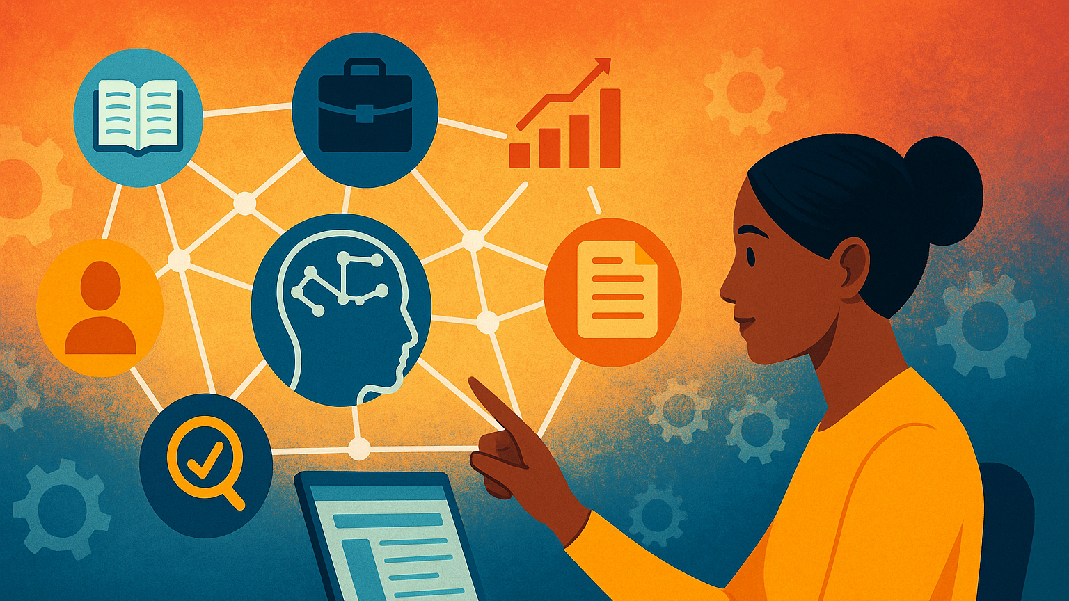Knowledge graphs connect entities — people, skills, projects, documents — to show relationships and provide richer search results